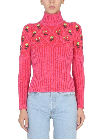 CORMIO CORMIO JERSEY WITH FLORAL EMBROIDERY