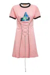 Cormio Josefine Lace-up Dress In Pink