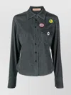 Cormio Katy Long-sleeved Denim Shirt With Patches