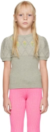 Cormio Kids Green Diamond Sweater In Verde Nero
