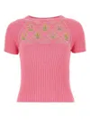 Cormio Embroidered Cotton T-shirt In Pink