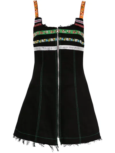 Cormio Lindsey Sleeveless Denim Mini Dress In Black