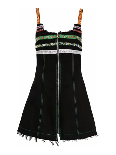 Cormio Lindsey Sleeveless Denim Mini Dress In Black