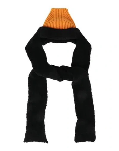 Cormio Man Hat Orange Size Onesize Wool, Viscose, Polyamide, Metallic Fiber, Elastane In Black