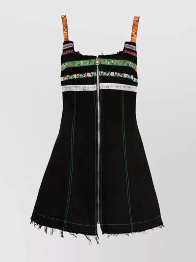 Cormio Lindsey Sleeveless Denim Mini Dress In Black