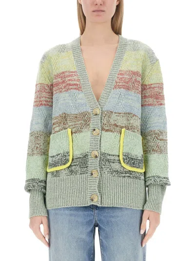 Cormio Renato Striped Cardigan In Multicolour