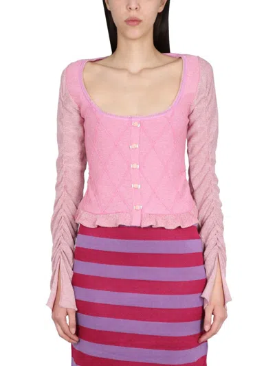 CORMIO CORMIO RUFFLED SLEEVES CARDIGAN