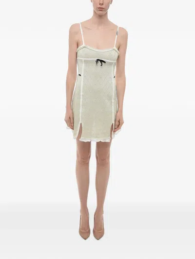 Cormio Ruffle-hem Cotton Mini Dress In Green