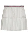 CORMIO CORMIO CHELSEY VISCOSE MINISKIRT WITH COLORED BELT AND STRIPED PATTERN