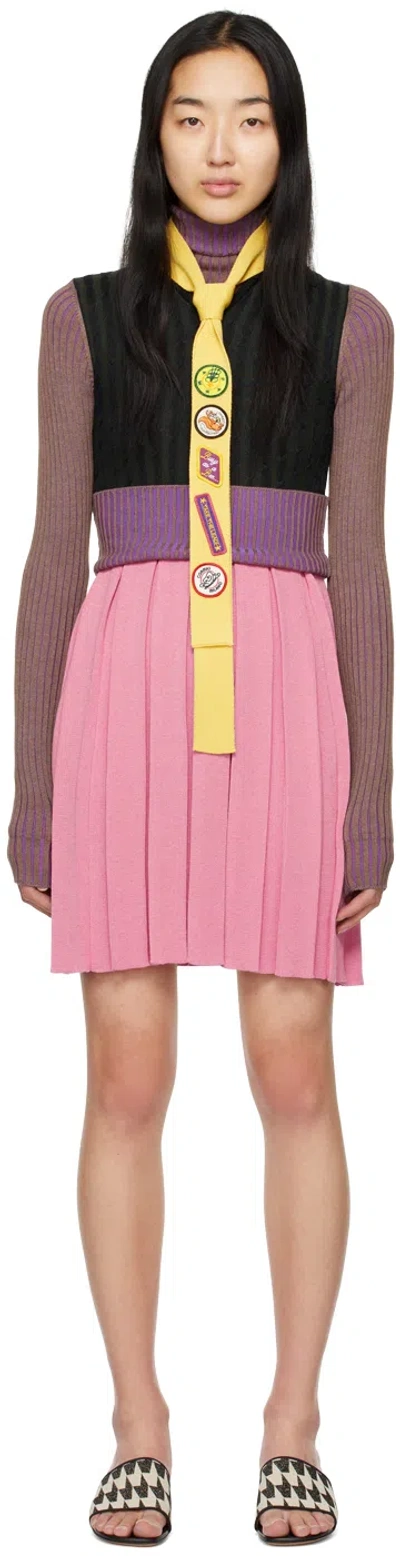 Cormio Ssense Exclusive Pink Sachikiko Midi Dress In Pink/yellow