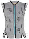 Cormio Perri Cardigan In Cotton Blend With Flowers And Holes In Grey