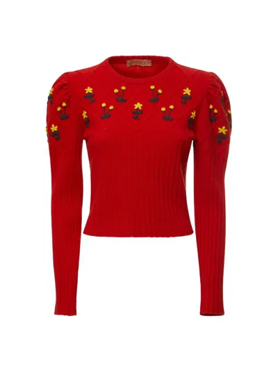 Cormio Embroidered Wool Sweater In Negro