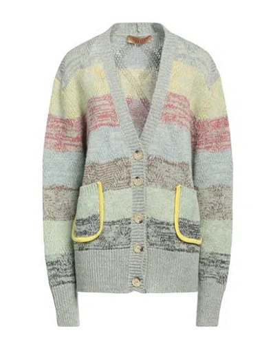 CORMIO CORMIO WOMAN CARDIGAN GREEN SIZE 8 WOOL, VISCOSE, METALLIC FIBER, POLYAMIDE