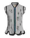 Cormio Perri Cardigan In Cotton Blend With Flowers And Holes In Grey