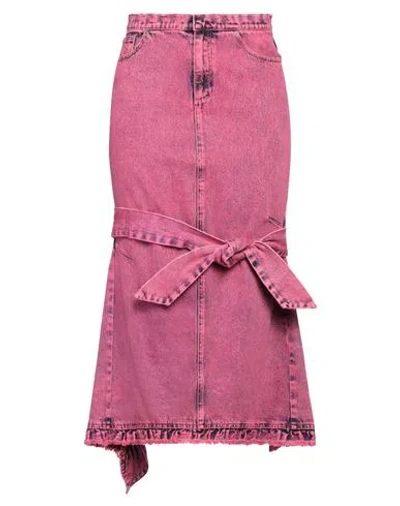 Cormio Woman Denim Skirt Fuchsia Size 4 Cotton In Pink
