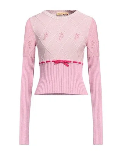 Cormio Woman Sweater Pink Size 6 Cotton, Viscose, Virgin Wool, Metallic Fiber, Polyamide