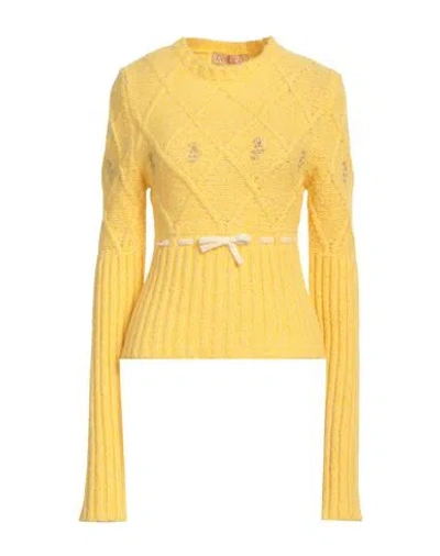 Cormio Oma 5 Embroidered Wool Blend Sweater In Yellow