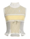 Cormio Woman Turtleneck Cream Size 2 Wool, Cotton, Viscose, Metallic Fiber, Polyamide In White