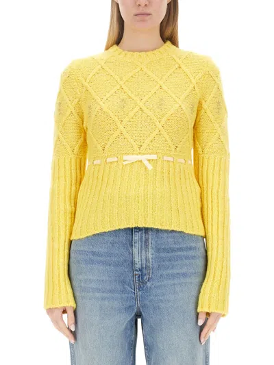 Cormio Wool Blend T-shirt For Women In Yellow