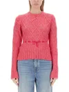 Cormio Oma 5 Embroidered Wool Blend Sweater In Purple