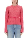 Cormio Oma 5 Embroidered Wool Blend Sweater In Fuchsia