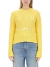 Cormio Oma 5 Embroidered Wool Blend Sweater In Yellow