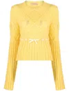 Cormio Oma 5 Embroidered Wool Blend Sweater In Yellow