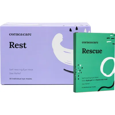 Cornea Care Rest + Rescue Self Heating And Self Cooling Compresses Bundle For Eyes In White
