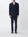 Corneliani Double-breasted Virgin Wool Suit In Blue
