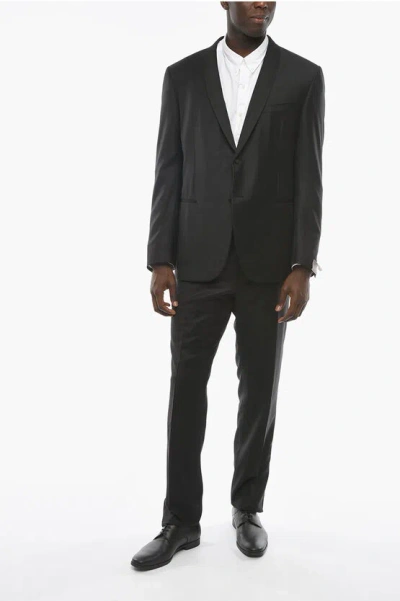 Corneliani 17,75 Microns Super Wool Ceremony Academy Smoking In Black