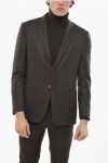 Corneliani 2-button Virgin Wool Blazer With Patch Pockets In Brown