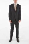 Corneliani 2-piece Leader Pinstriped Suit With Flap Pockets In Black