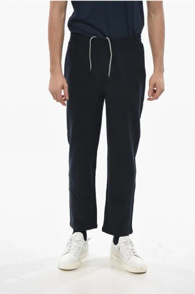 Corneliani 2-pocketed Cotton Sweatpants With Drawstring In Multi