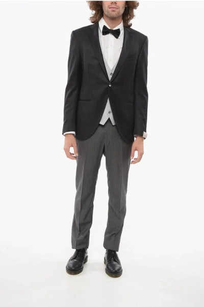 Corneliani 3 Pieces Academy Suit With Striped Pants