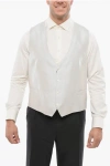 Corneliani 4 Buttons Silk Vest With Jetted Pockets