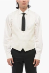 Corneliani 4 Buttons Silk Embroidered Vest With Jetted Pockets