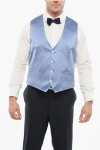 Corneliani 4 Buttons Silk Vest With Jetted Pockets