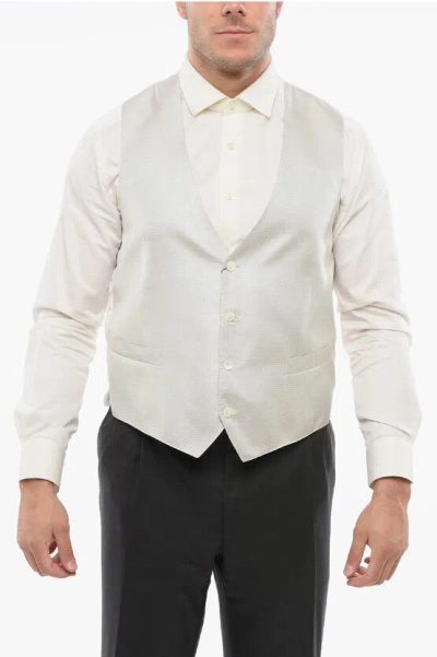 Corneliani 4 Buttons Silk Vest With Jetted Pockets