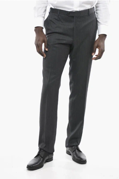 Corneliani 4 Pocket Academy Virgin Wool Pants In Gray