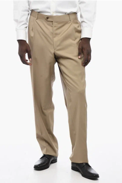 Corneliani 4 Pocket Mantua Virgin Wool Pants In Neutral