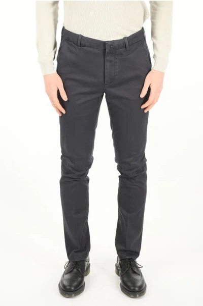 Corneliani 4 Pocket Tailored Wash Stretch Cotton Pants In Gray