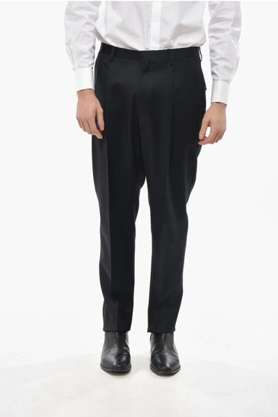 Corneliani 4-pocketed Collective Mohair Blend Pants In Black