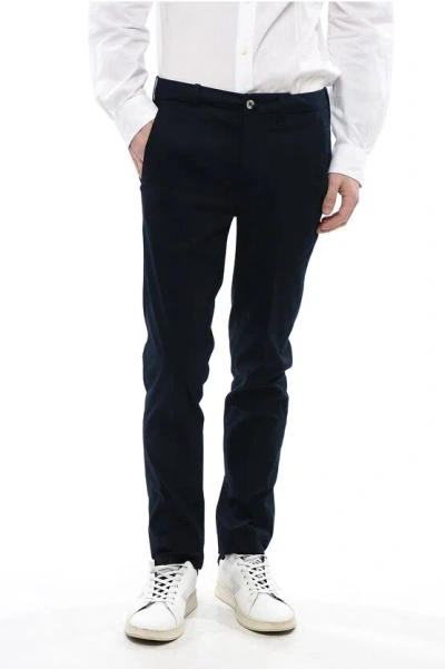 Corneliani 4-pocketed Cotton Blend Pants With Belt Loops In Black
