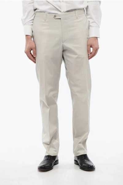 Corneliani 4-pocketed Leader Cotton Blend Pants In Neutral