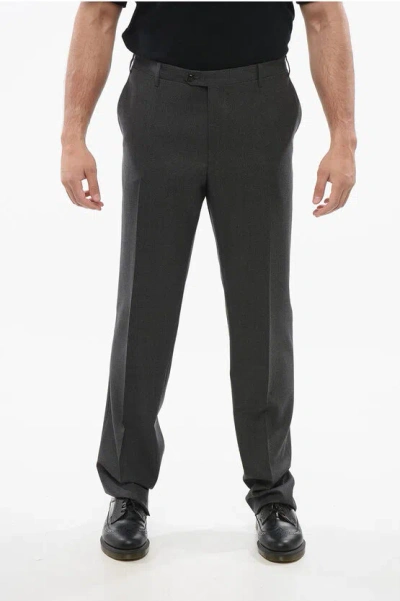 CORNELIANI 4-POCKETED LEADER VIRGIN WOOL PANTS