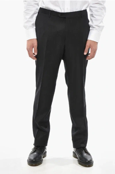 Corneliani 4 Pockets Virgin Wool Pants In Black