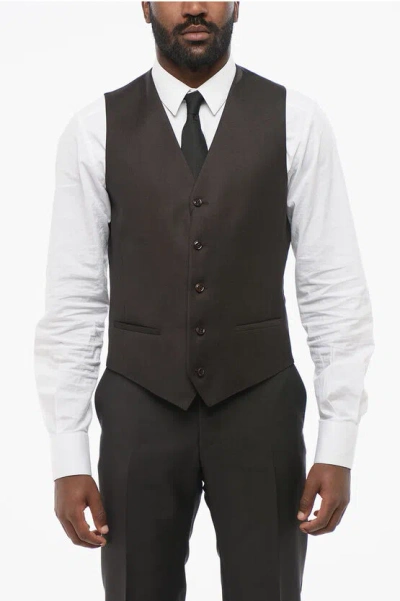 Corneliani 5 Buttons Reset Wool Vest With Jetted Pockets Grösse 54