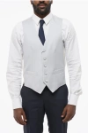 Corneliani 5 Buttons Silk Vest With Jetted Pockets Grösse 48