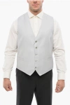Corneliani 5 Buttons Wool Vest With Jet Pockets