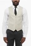 Corneliani Embroidered Silk Blend Vest 4 Buttons